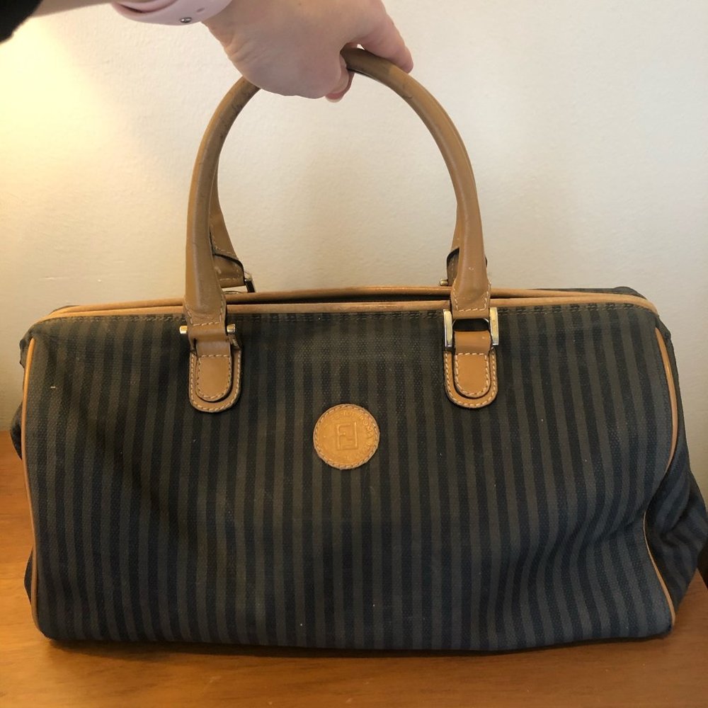 Vintage Fendi Pequin Boston Bag